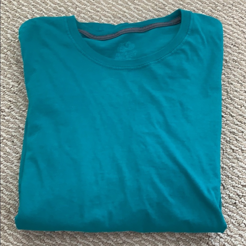 Long sleeve turquoise tee